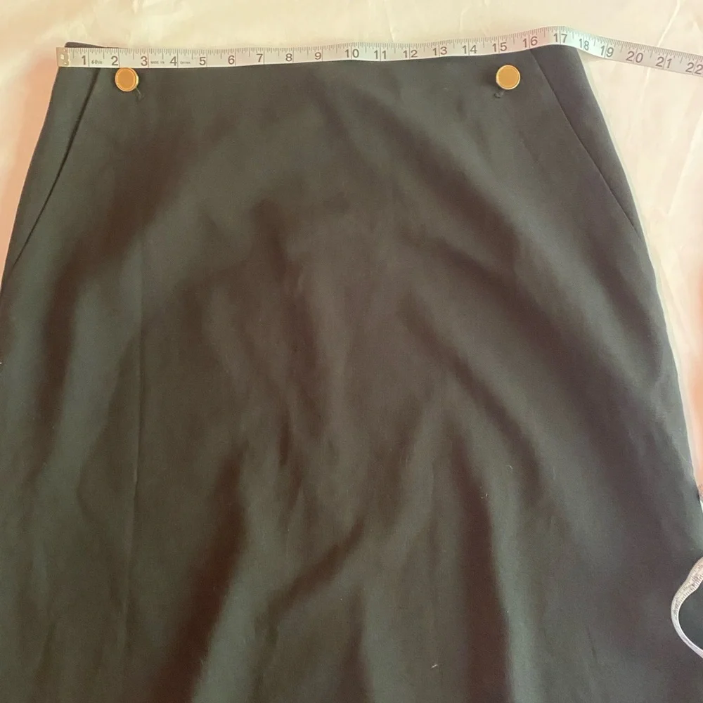 🆕 CLUB MONACO Borrem Black Wool Blend A-Line Skirt SZ 12